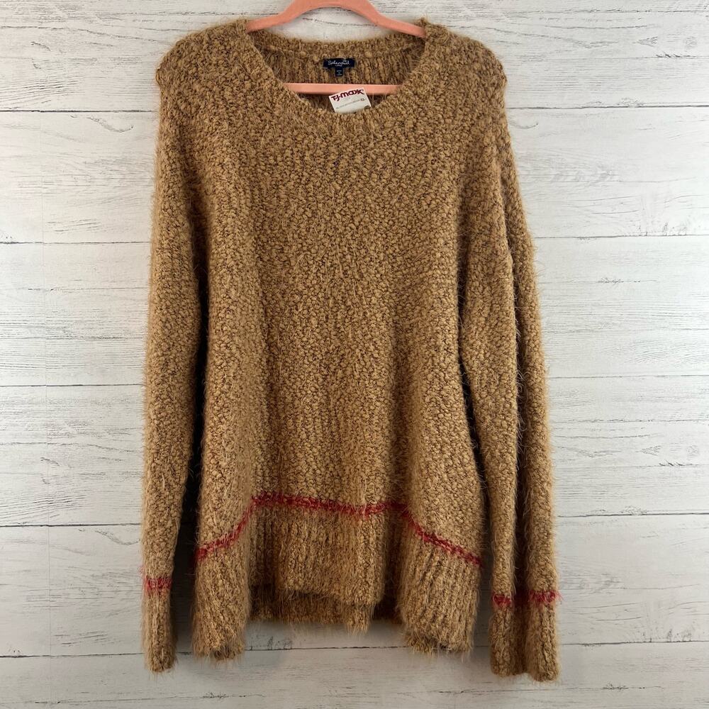 Splendid Eyelash Knit Tan‎ Long Sleeve Pull Over Sweater Size L